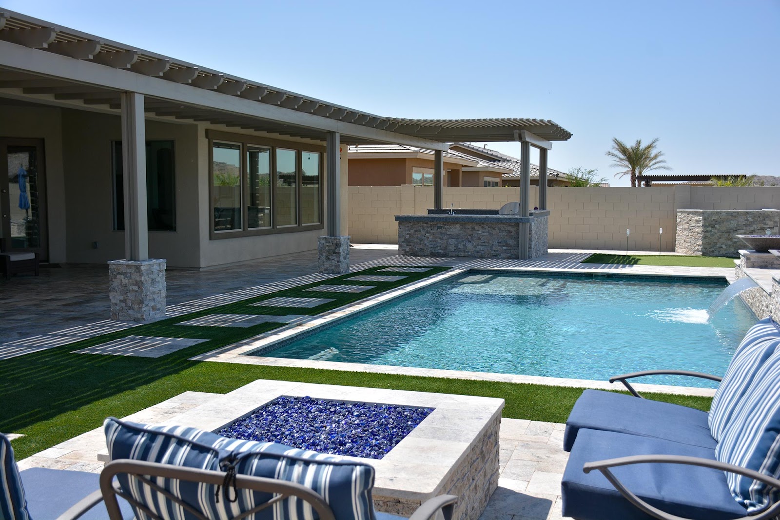 Resort-Style Pool with Fire Pit in Paradise Valley