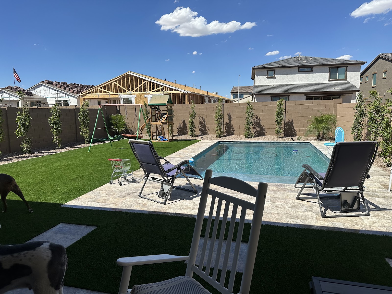 Compact Backyard Pool with Spa
